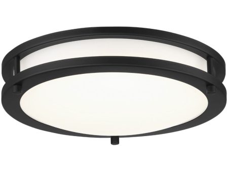 12 in. LED Flush Mount Disk Light Black finish For Sale