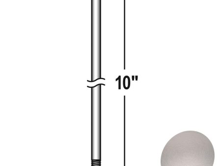 10 In. Ceiling Fan Downrod Brushed Nickel Finish For Sale