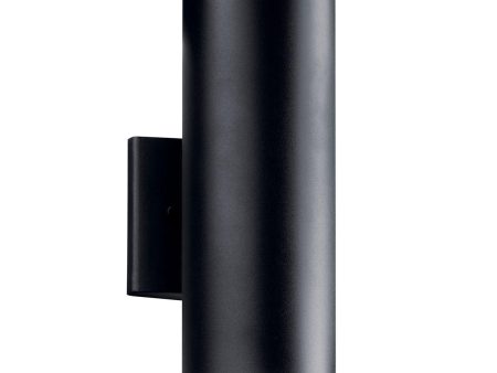 12 Inch Up Down  LED Cylinder Outdoor Sconce Dimmable 550 Lumens 3000K Black Finish on Sale