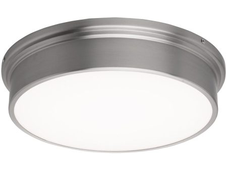 York 12 in. LED Flush Mount Light Nickel Finish on Sale