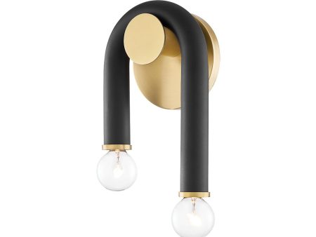 Whit 11 in. Wall Light Aged Brass & Black finish Supply