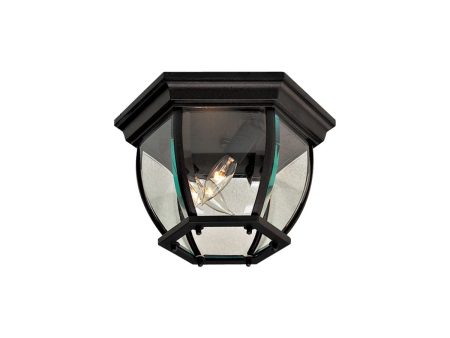 Wyndmere 11 In. 3 Lights Outdoor Flush Mount Black Finish Hot on Sale