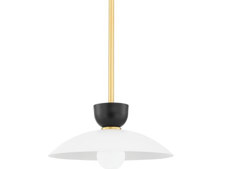 Whitley 14 in. Pendant Light Aged Brass Finish For Discount