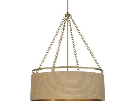 Windward Passage 27 in. 6 Lights Pendant Light Brass Finish Hot on Sale