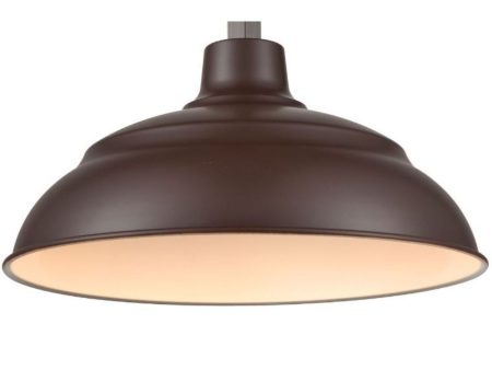 R Series 17 in. LED Bronze Outdoor Warehouse Shade with 3 4 in. Fitter For Sale