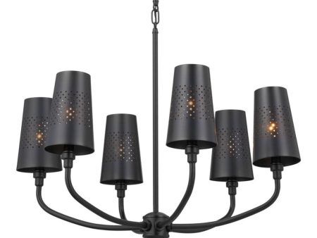 Adeena 27 in. 6 Lights Chandelier Black finish Discount