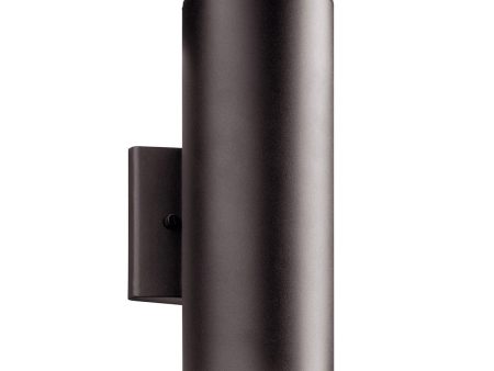 12 Inch Up Down  LED Cylinder Outdoor Sconce Dimmable 550 Lumens 3000K Bronze Finish For Discount