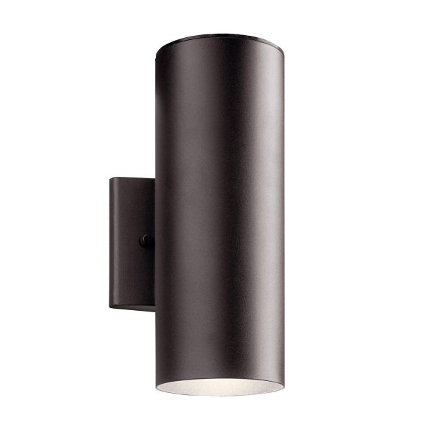 12 Inch Up Down  LED Cylinder Outdoor Sconce Dimmable 550 Lumens 3000K Bronze Finish For Discount