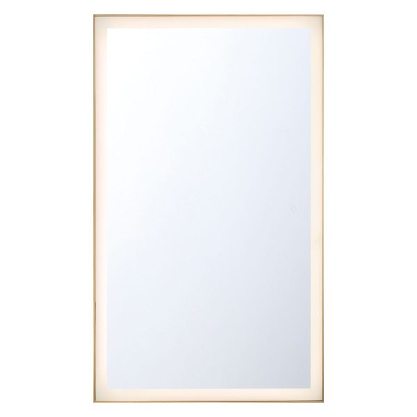 Lenora 54 in. LED Wall Mirror Selectable CCT Gold finish For Cheap