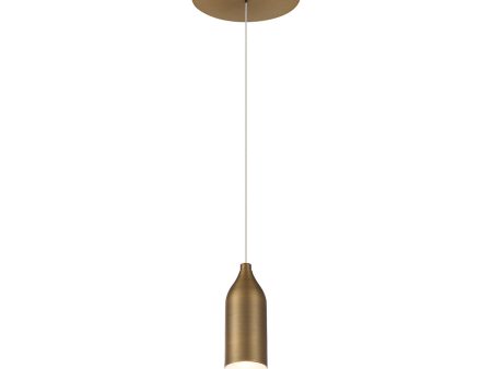 Action 2 in. LED Pendant Light Brass Finish For Cheap