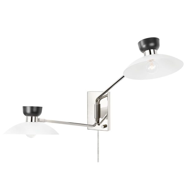 Whitley 20 in. Armed Sconce Polished Nickel finish Online now