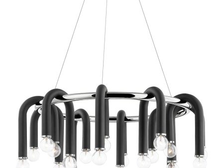 Whit 20 Lights Chandelier Polished Nickel & Black finish Supply