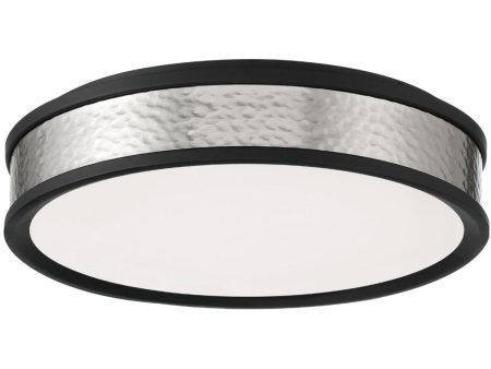 15 in. LED Flush Mount Light Black & Bruhsed Nickel finish Hot on Sale