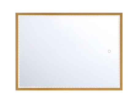 Cerissa 30 In. X 22 In. LED Wall Mirror Selectable CCT Gold Finish Hot on Sale