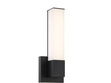 14 In. LED Bath Sconce Black Finish For Sale