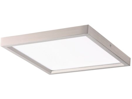 11 in. LED Flush Mount Light Nickel finish For Discount