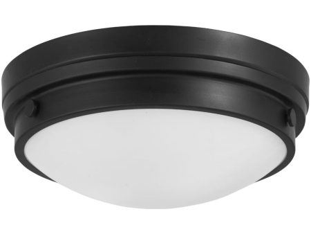 13 in. 2 Lights Flush Mount Light Black finish Sale