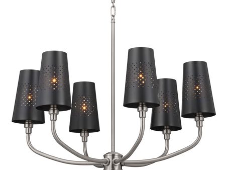 Adeena 27 in. 6 Lights Chandelier Pewter finish Hot on Sale