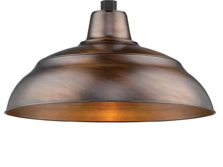 R series 17 In. Natural Copper Outdoor Warehouse Shade with 3 4 In. Fitter Online Sale