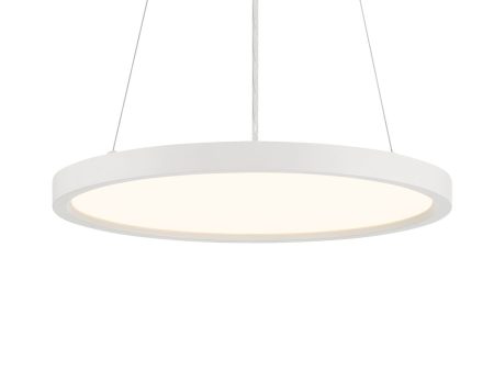 15 In. LED Pendant Light White Finish For Sale