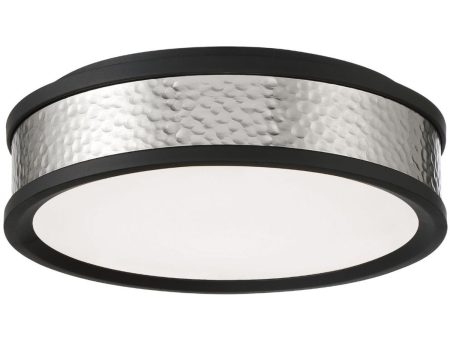 12 in. LED Flush Mount Light Black & Bruhsed Nickel finish Online Hot Sale