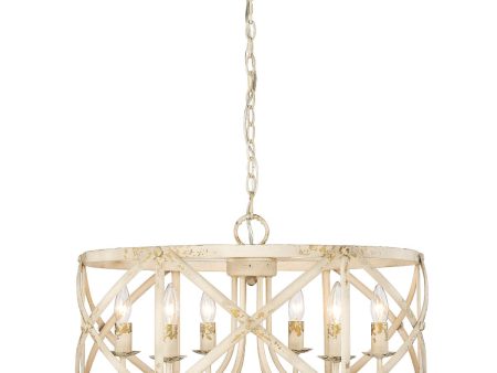 Alcott 6 Lights 26 in. Chandelier Ivory white Finish Supply