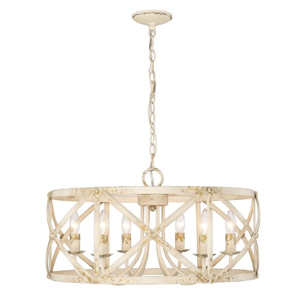 Alcott 6 Lights 26 in. Chandelier Ivory white Finish Supply