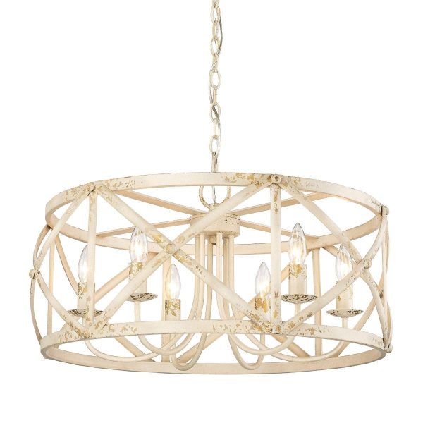 Alcott 6 Lights 26 in. Chandelier Ivory white Finish Supply