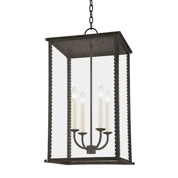 ZUMA 15 in. 4 Lights Outdoor Pendant Light French Iron Finish Discount