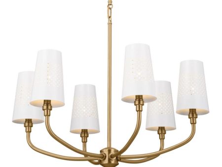 Adeena 27 in. 6 Lights Chandelier Brushed Brass finish Fashion