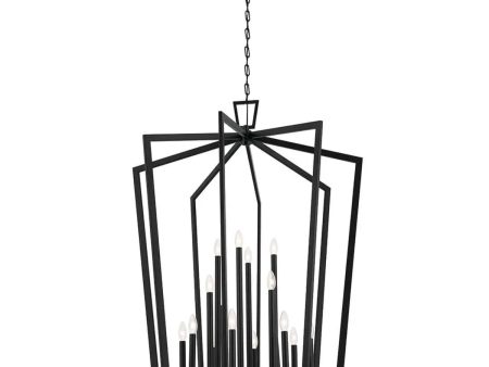 Abbotswell 37 in. 16 Lights Chandelier Black Finish Online now