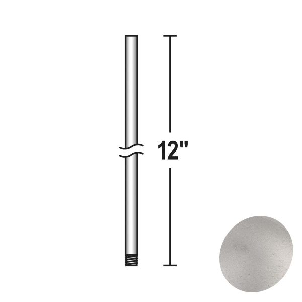 12 In. Ceiling Fan Downrod Brushed Aluminum Finish Hot on Sale