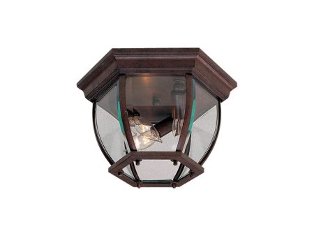 Wyndmere 11 in. 3 lights Outdoor Flush Mount Antique Bronze finish Hot on Sale