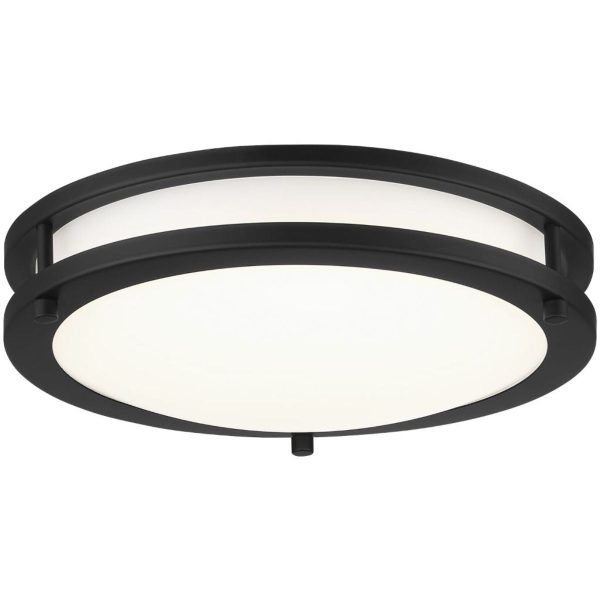 12 in. LED Flush Mount Disk Light Black finish For Sale